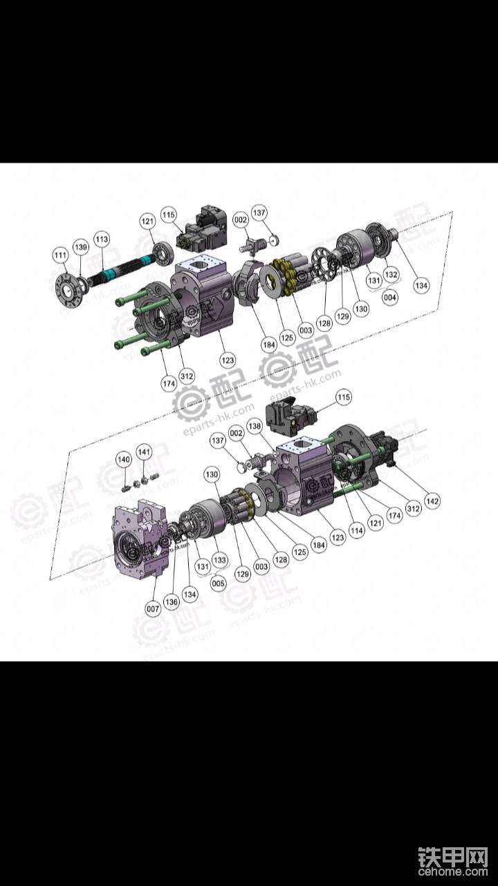 液壓泵各部件分解圖（挖掘機維修資料）帖子圖片