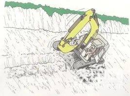 挖掘機(jī)在斜坡上發(fā)生側(cè)翻