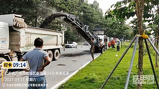 广园快速新塘路段，施工影响大塞车。😷