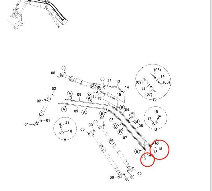 圖中序號(hào)15就是客戶所說(shuō)的圈。查詢后我得知了尺寸已經(jīng)給他準(zhǔn)備好