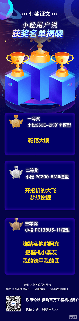 小松用户说征文活动获奖名单公布啦！快来领奖了！