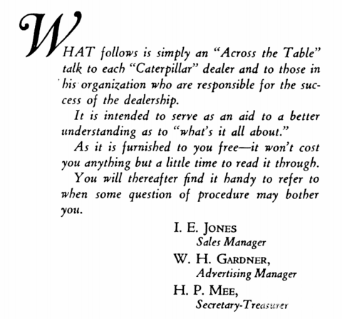 百年卡特彼勒杂思——Across the table