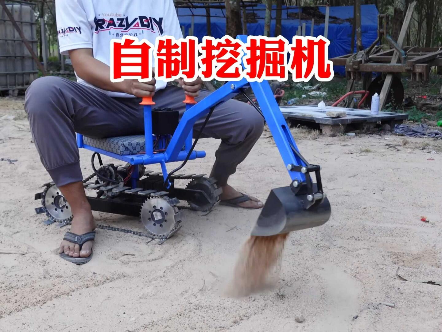 农村小伙自制挖掘机,简直是太牛了-帖子图片