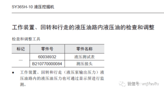 【油压测量教学】主泵工作装置、回转和行走油 路内的油压测量教学