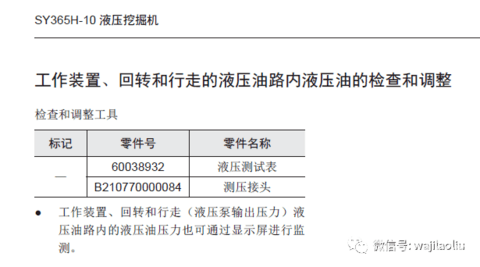 【油压测量教学】主泵工作装置、回转和行走油 路内的油压测量教学
