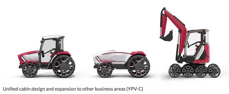 洋马的愿景中一个关键要素是通用的驾驶室设计。挖掘机和拖拉机将共享同一驾驶室结构和洋马的概念“人机界面”。