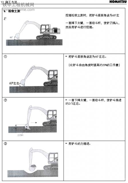 纸上谈兵----小松中国提供的挖机操作方法