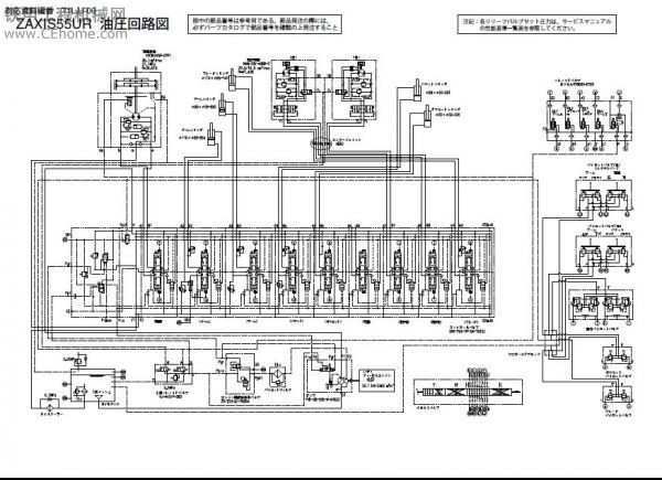 日立ZX55CU小型挖掘機(jī)液壓電路圖