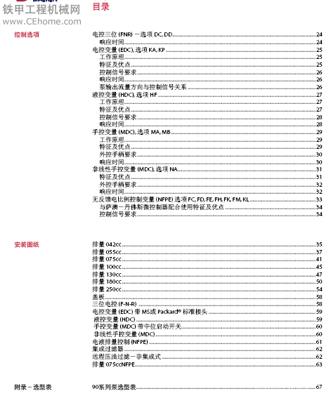 萨奥90系列轴向变量泵技术样本（对产品设计有用）