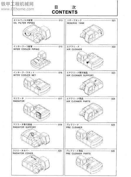 日立230進(jìn)口挖掘機(jī)零件圖冊(cè)